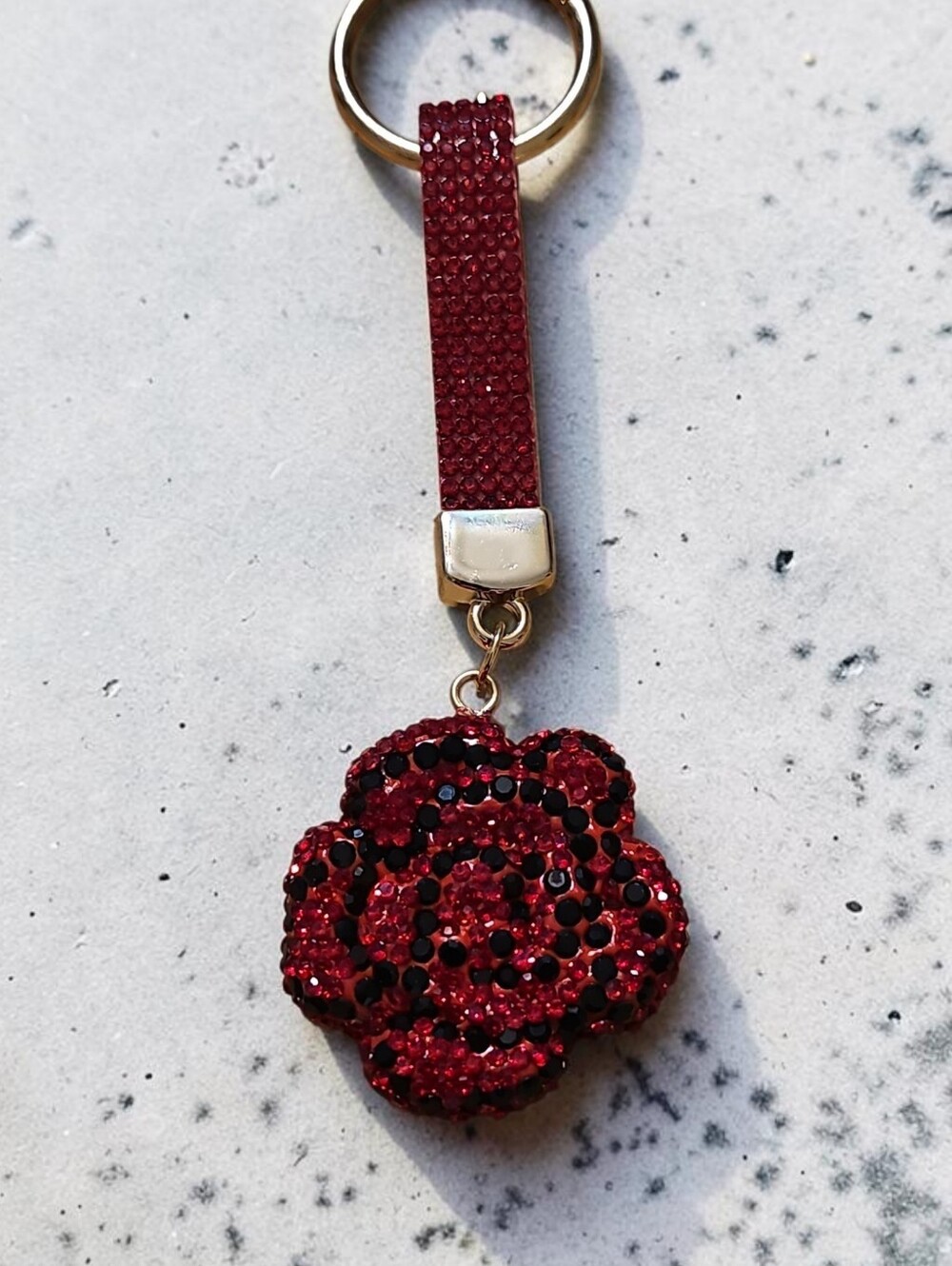 Sassified Boutique Nwt Red Crystal Rose Keychain Wristlet